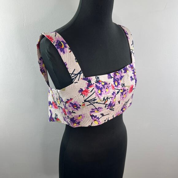 Jill Stuart Collection Priscilla Beige Josephine Crop Tank Top Square Neck 2 NEW - Picture 6 of 12